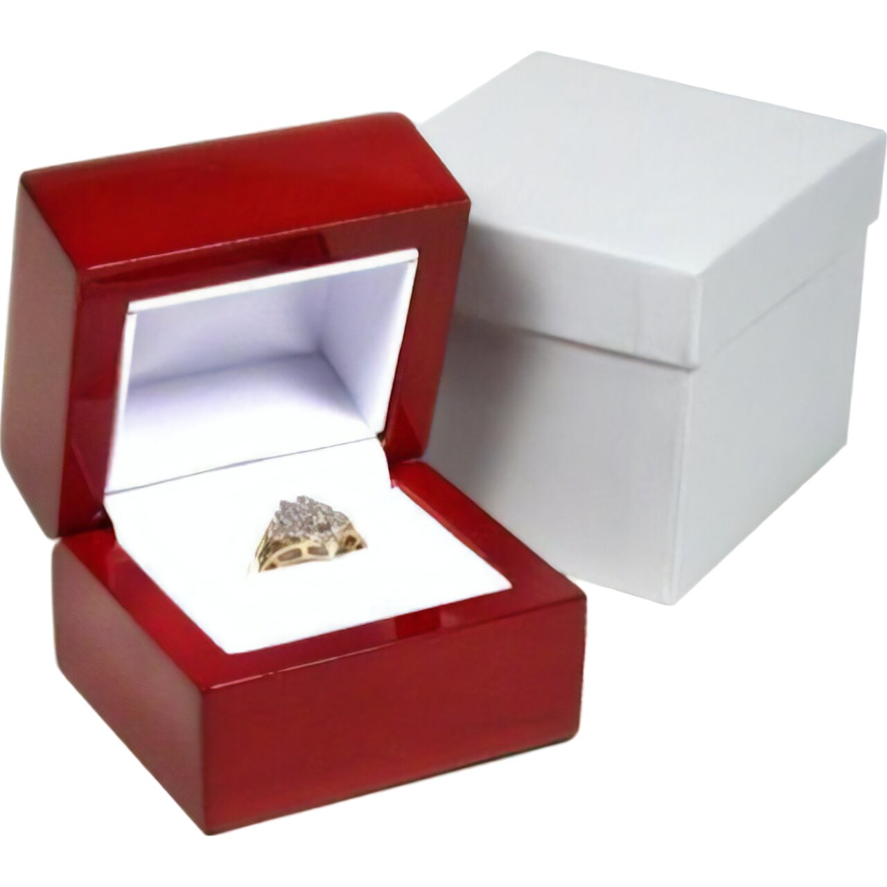 Rosewood Stained Ring Gift Box Jewelry Display
